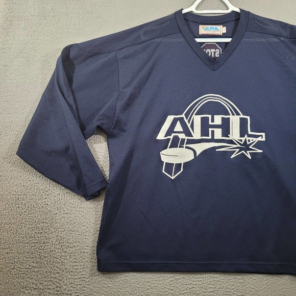 Vintage Alpha AHL Jersey Extra Large Blue Mesh Arch Hockey 90s‎ Sportswear - Picture 5 of 12